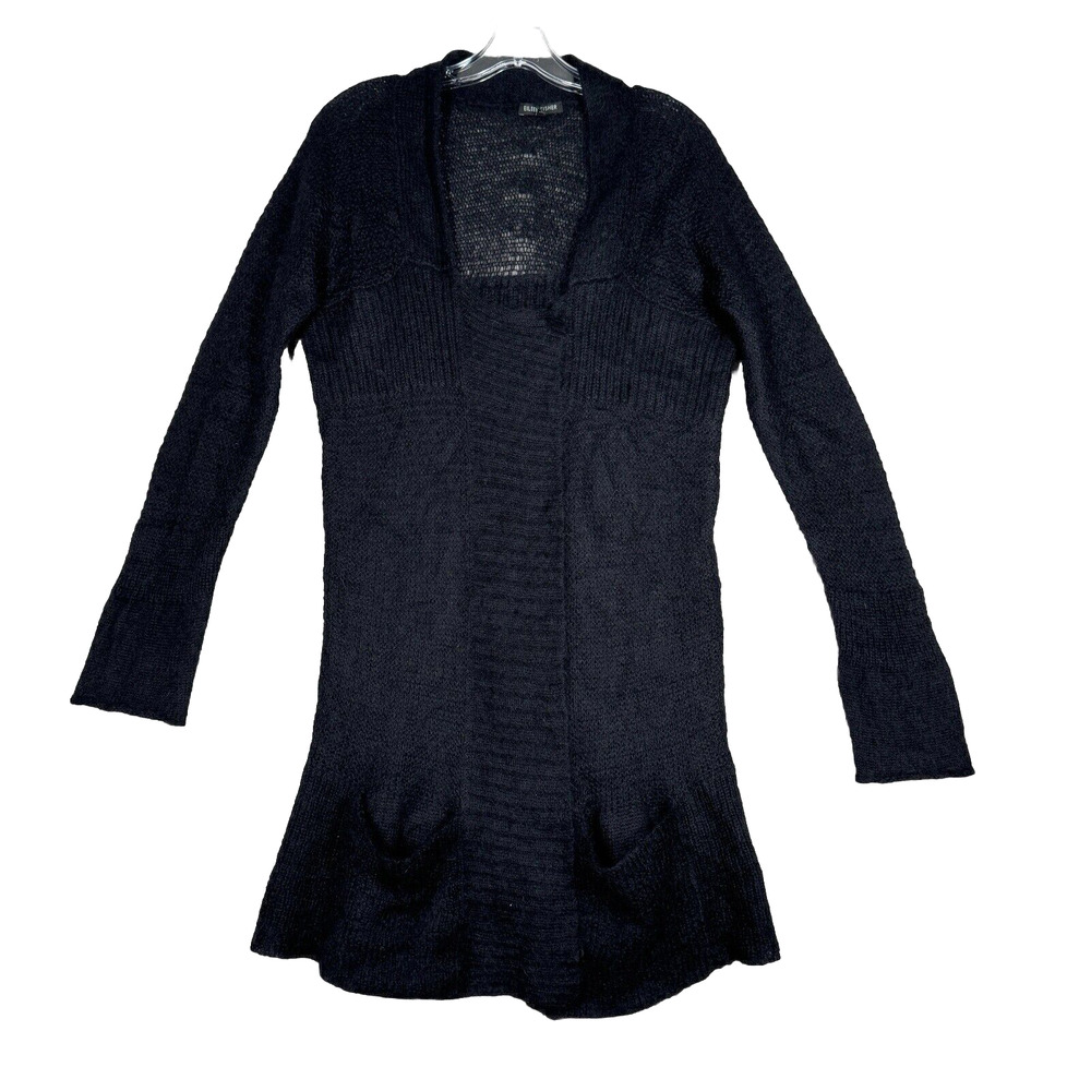 Eileen Fisher Sweater Womens Medium Gray Cardigan Lightweight Open Knit Neutral